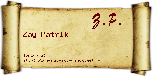 Zay Patrik névjegykártya